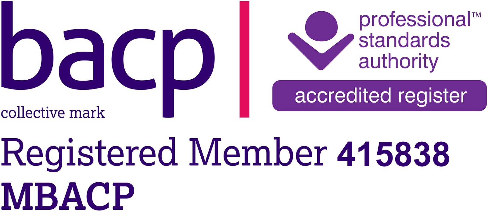BACP Registered Member 415838 MBACP — Professional Standards Authority Accredited Register